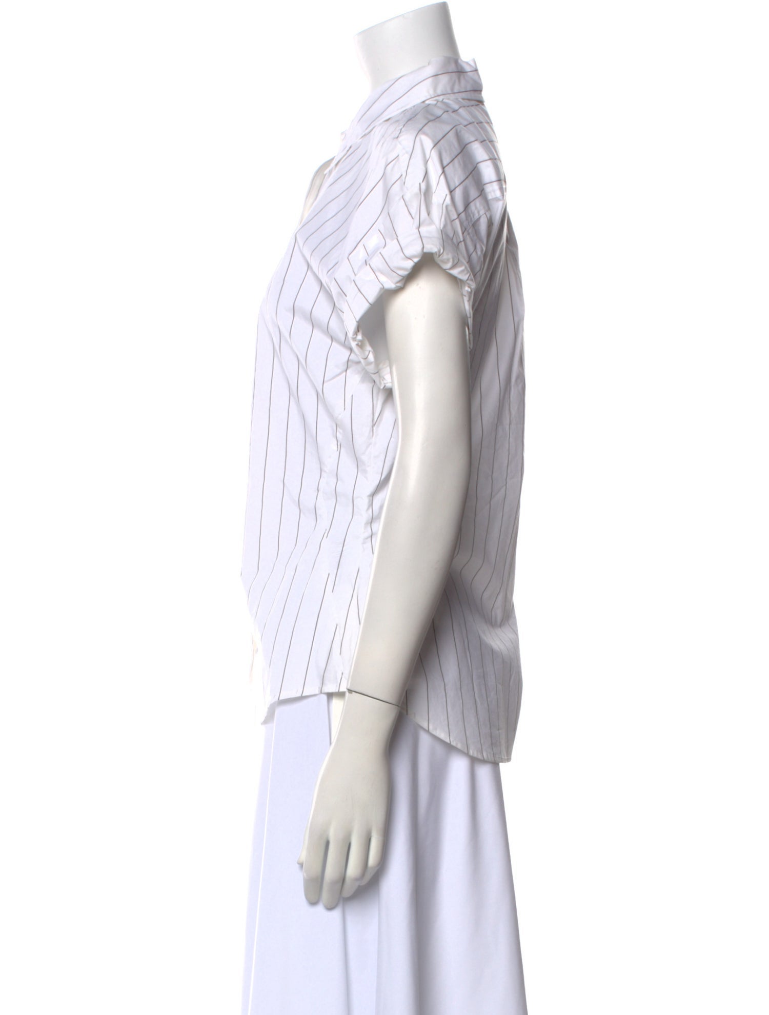 FRAME Striped Short Sleeve Button-Up Top