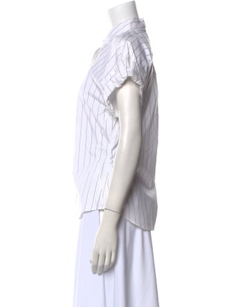 FRAME Striped Short Sleeve Button-Up Top
