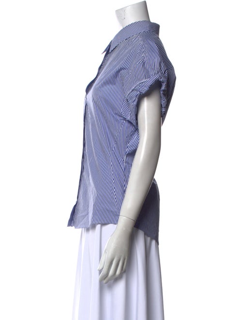 FRAME Striped Short Sleeve Button-Up Top