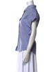 FRAME Striped Short Sleeve Button-Up Top