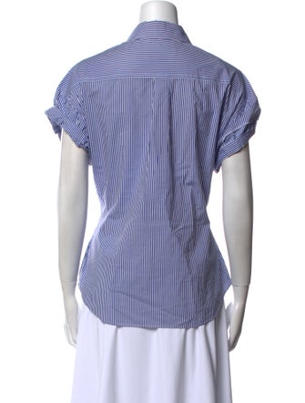 FRAME Striped Short Sleeve Button-Up Top