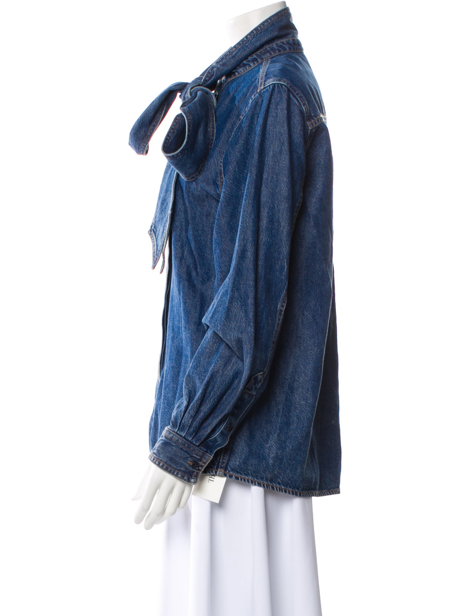 FRAME Cowl Neck Long Sleeve Button-Up Top