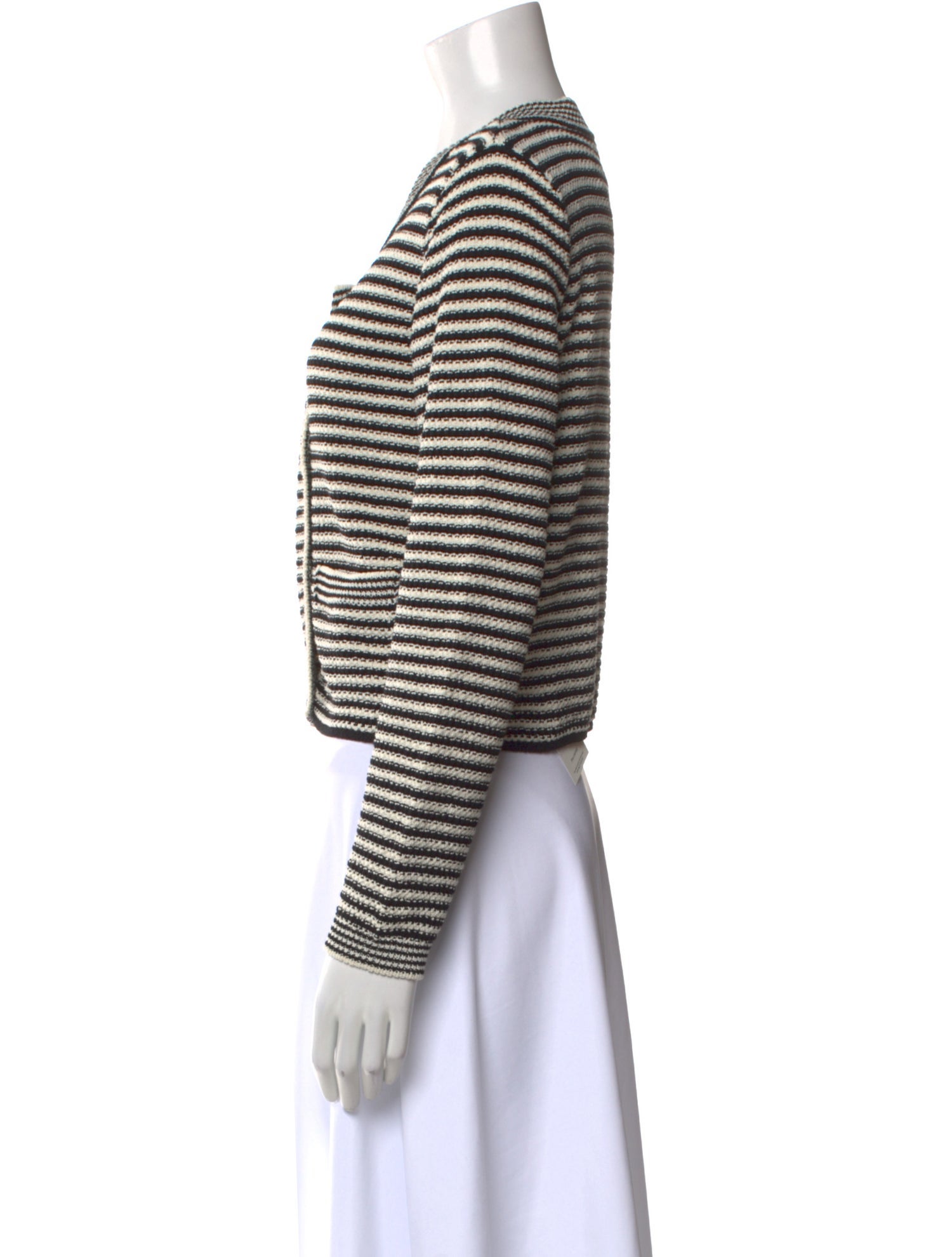 FRAME Striped V-Neck Sweater