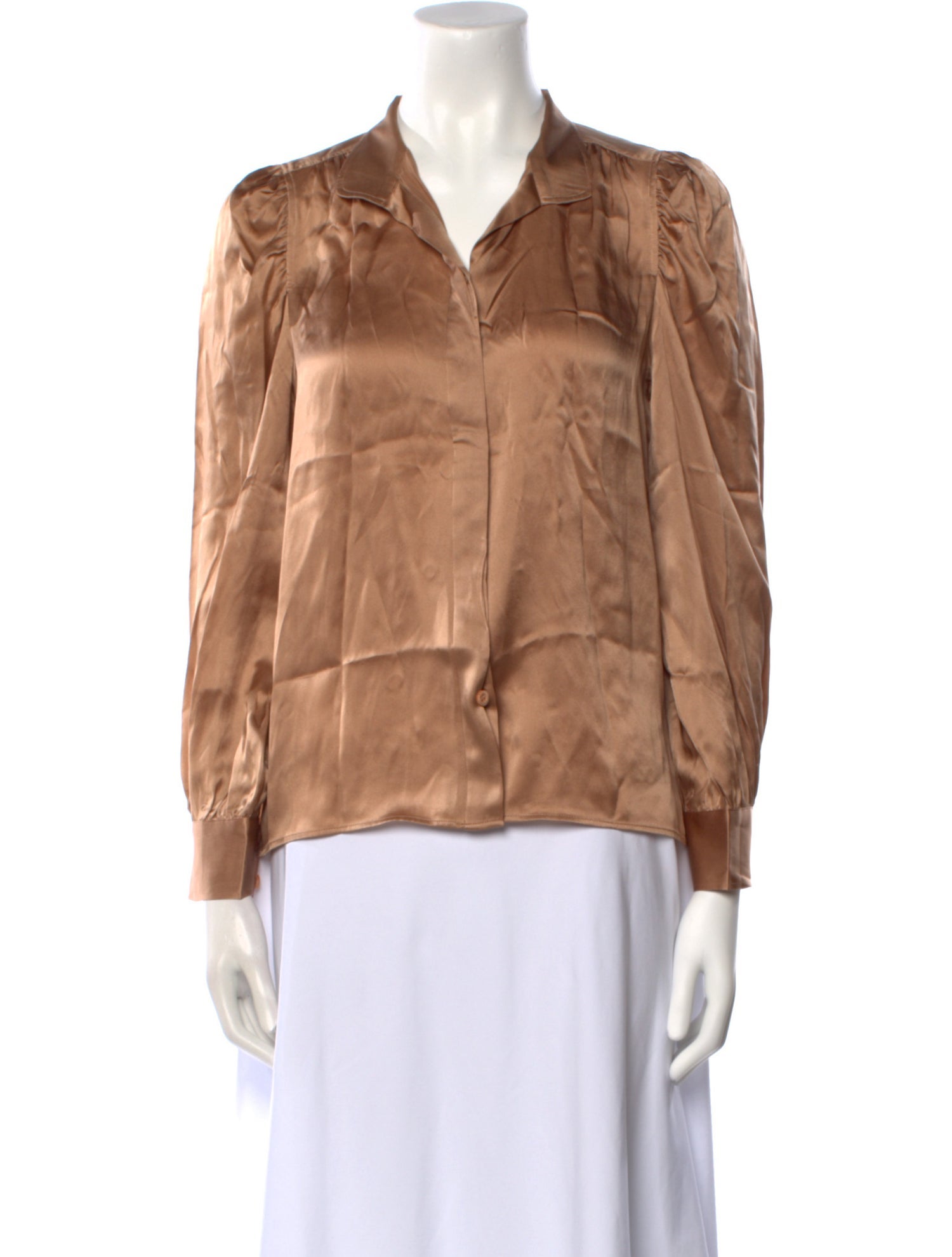 FRAME Silk V-Neck Blouse