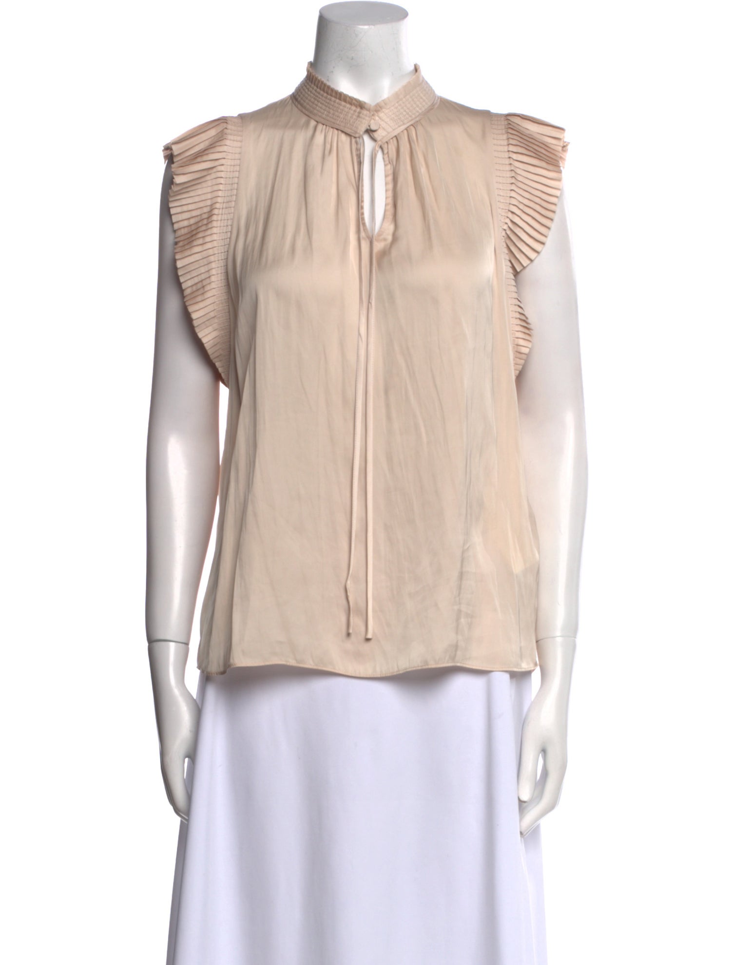 FRAME Mock Neck Sleeveless Blouse
