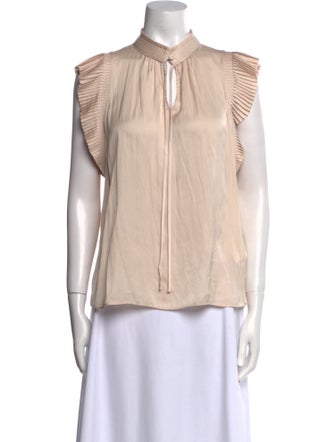 FRAME Mock Neck Sleeveless Blouse