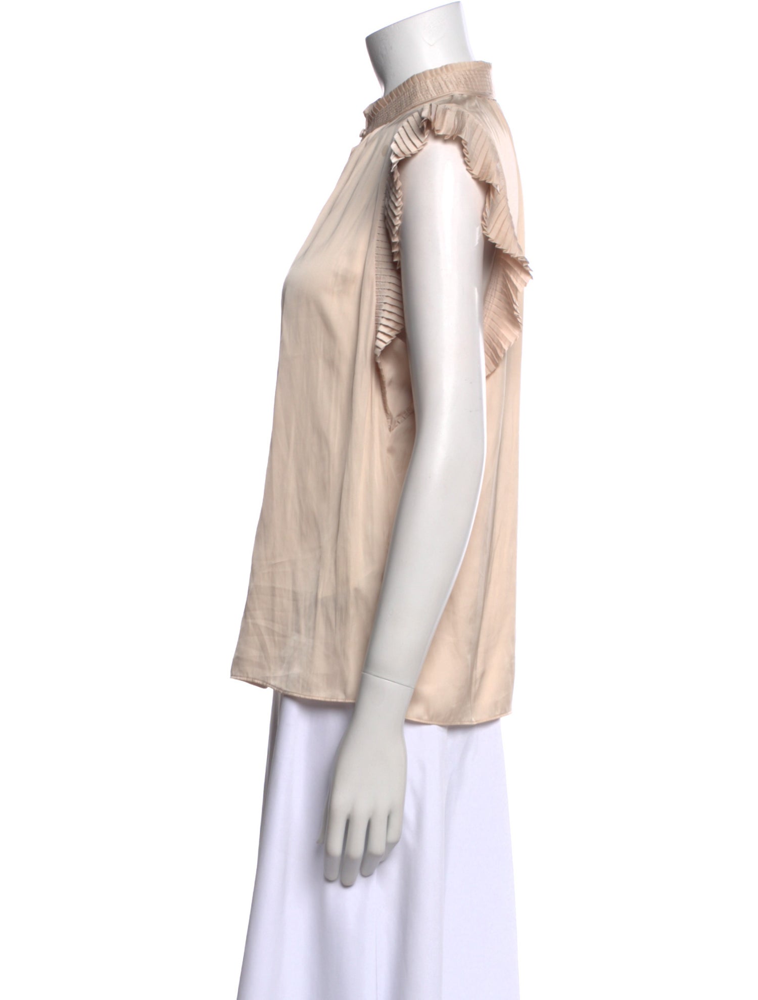 FRAME Mock Neck Sleeveless Blouse