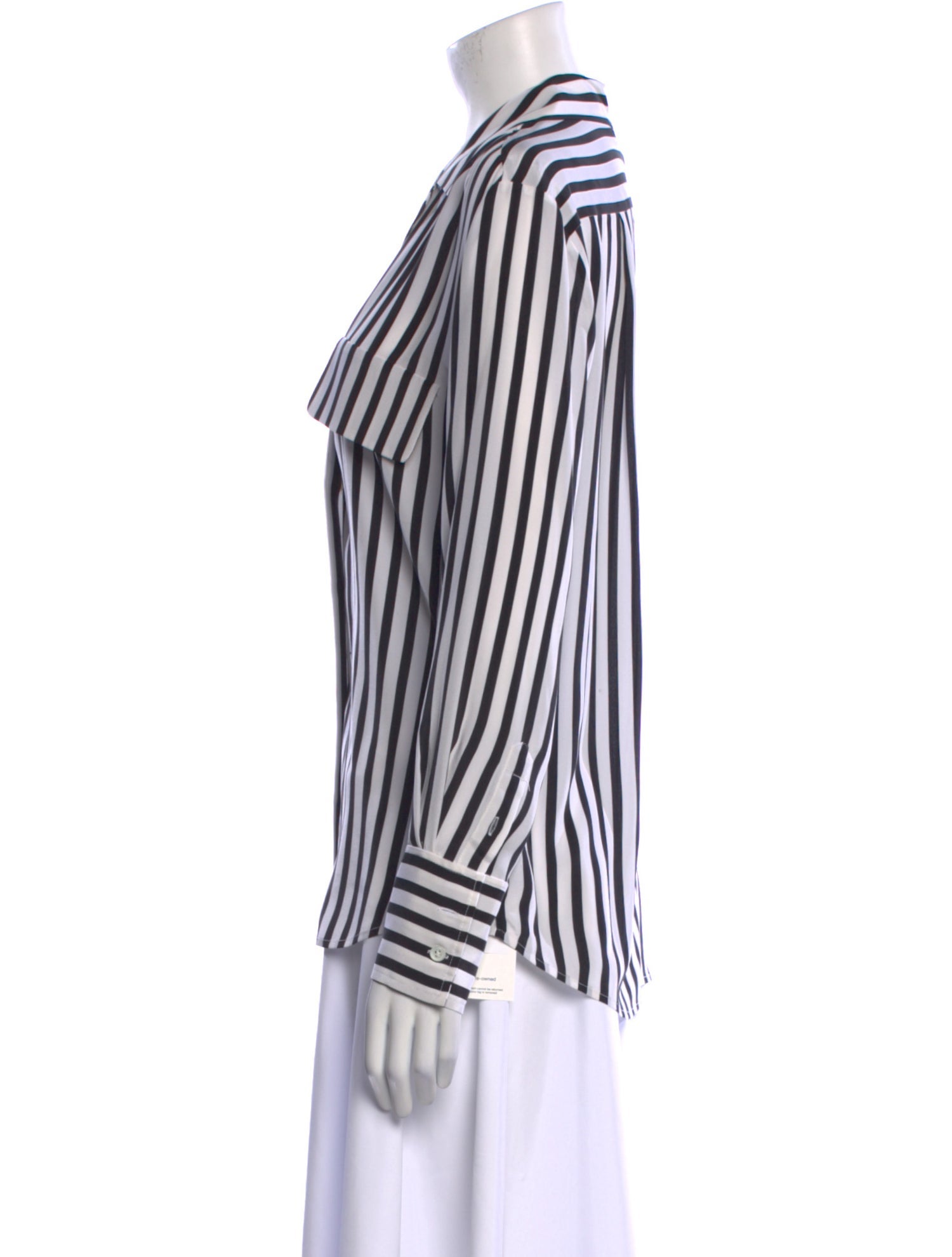 FRAME Silk Striped Button-Up Top