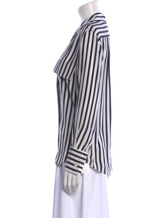 FRAME Silk Striped Button-Up Top