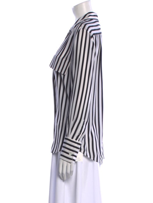 FRAME Silk Striped Button-Up Top