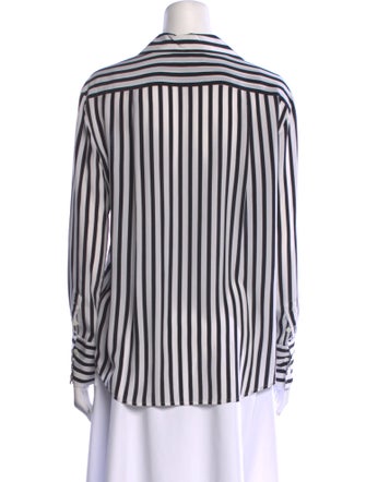 FRAME Silk Striped Button-Up Top