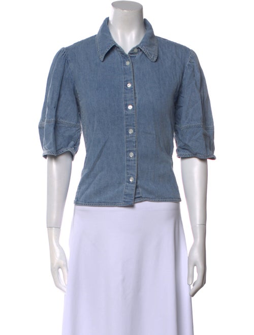 FRAME Three-Quarter Sleeve Crop Top