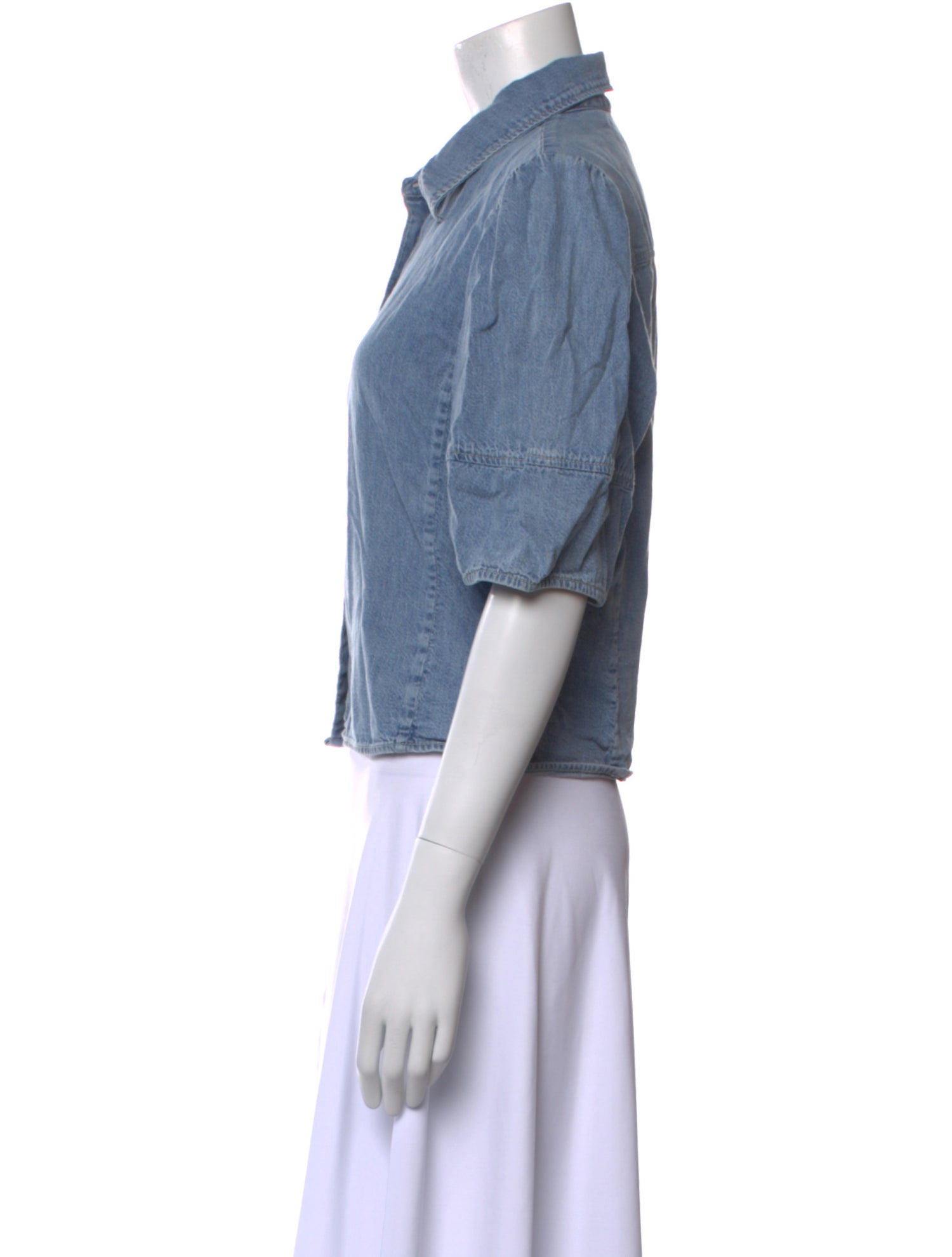 FRAME Three-Quarter Sleeve Crop Top