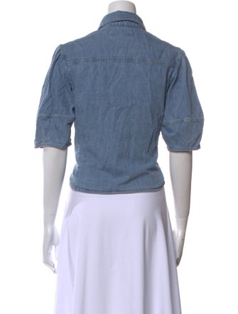 FRAME Three-Quarter Sleeve Crop Top