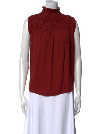 FRAME Mock Neck Sleeveless Blouse