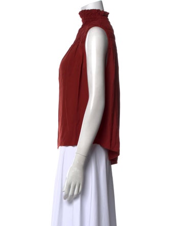 FRAME Mock Neck Sleeveless Blouse