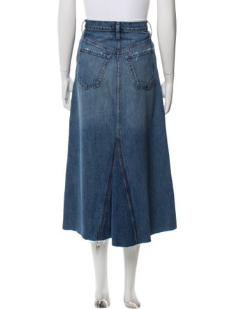 FRAME Distressed Accents Midi Length Skirt