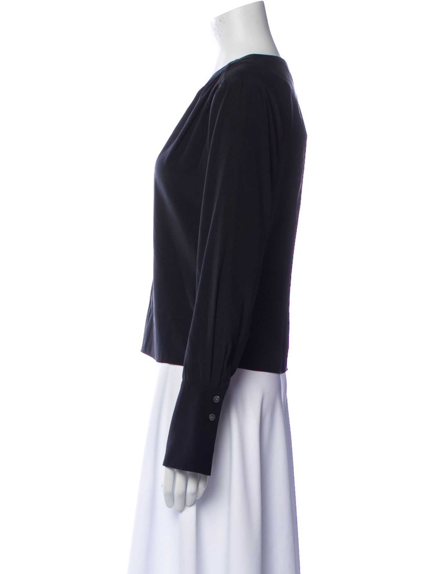 FRAME V-Neck Long Sleeve Blouse