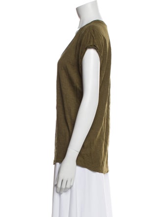 FRAME Linen Scoop Neck T-Shirt