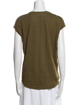 FRAME Linen Scoop Neck T-Shirt