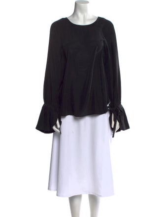 FRAME Silk Scoop Neck Blouse