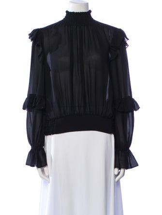 FRAME Mock Neck Long Sleeve Blouse