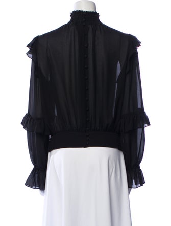 FRAME Mock Neck Long Sleeve Blouse