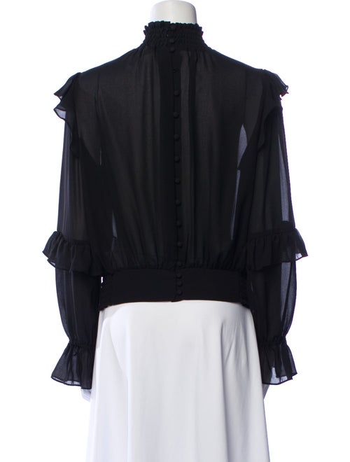 FRAME Mock Neck Long Sleeve Blouse