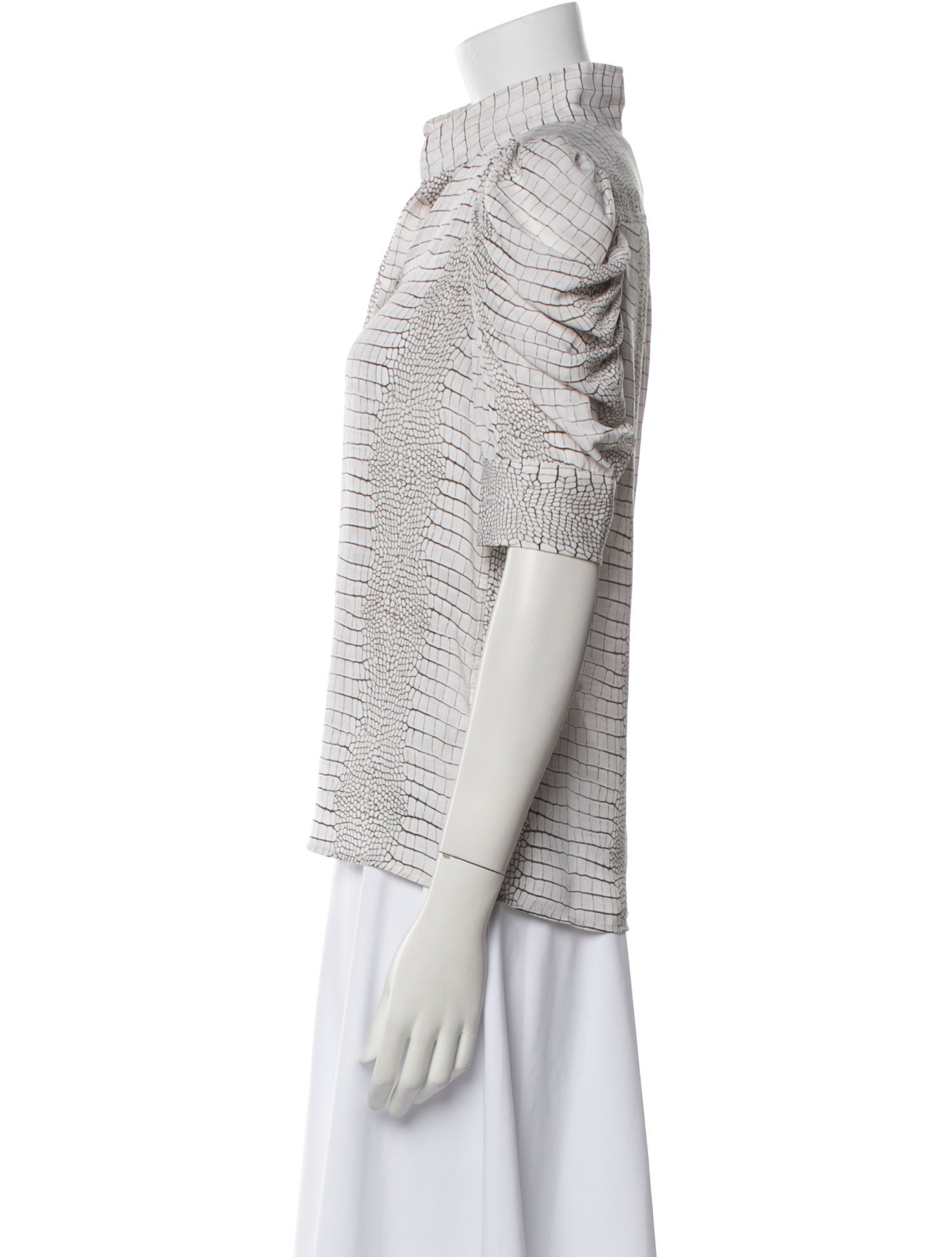 FRAME Silk Printed Button-Up Top w/ Tags