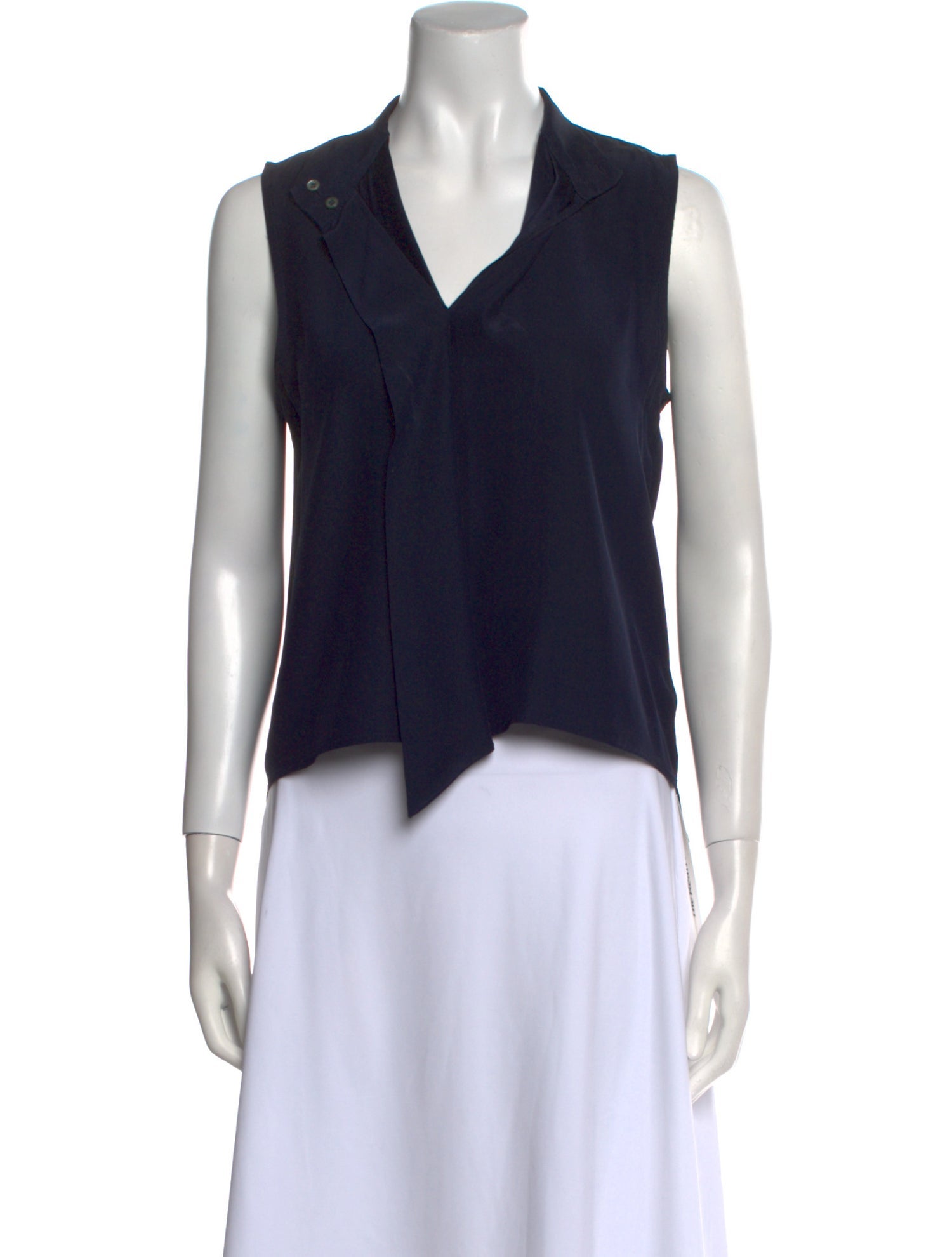 FRAME Silk V-Neck Crop Top