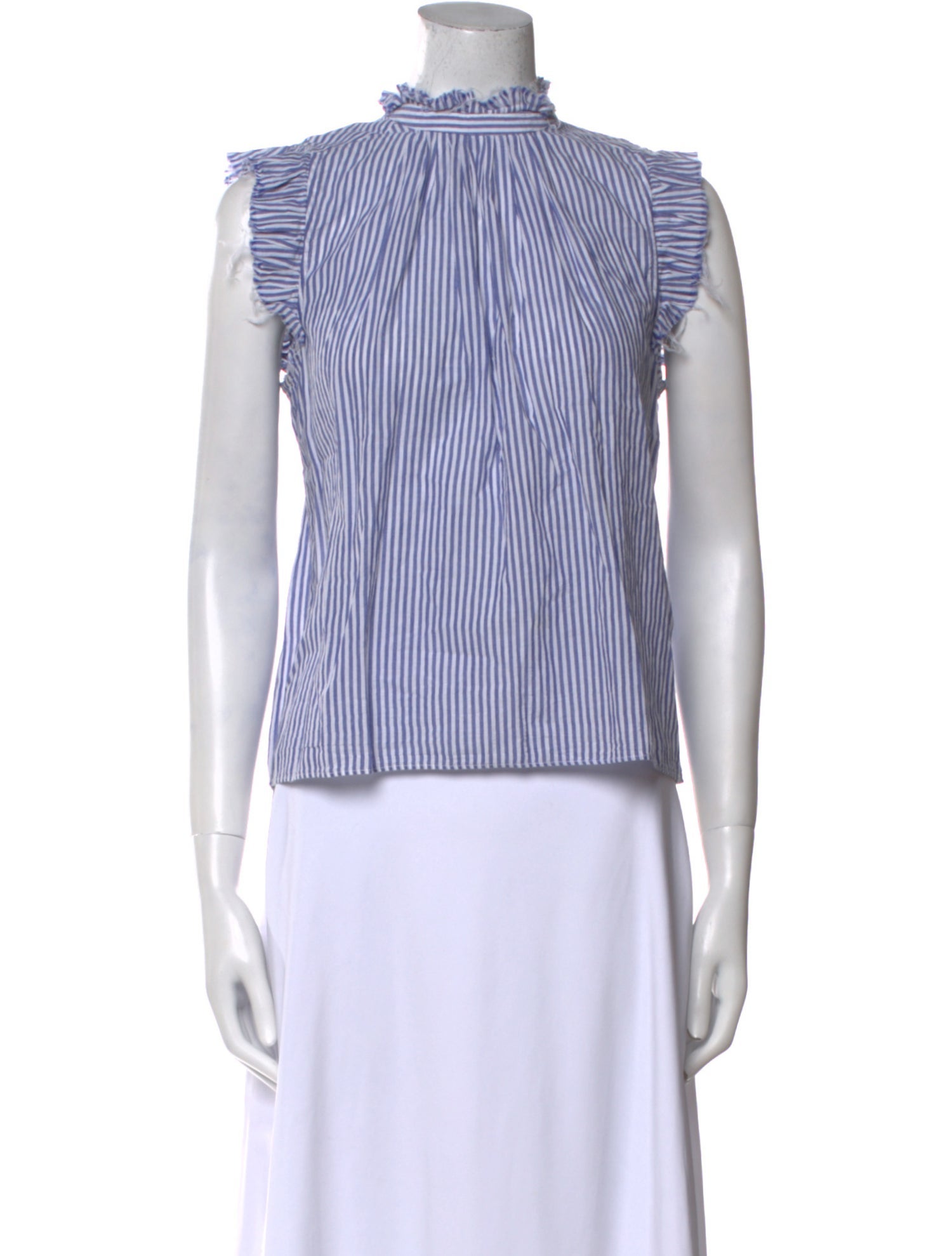 FRAME Striped Mock Neck Top