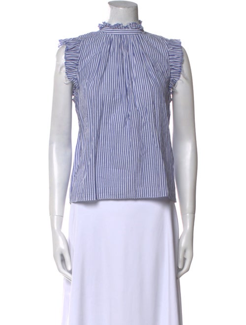 FRAME Striped Mock Neck Top