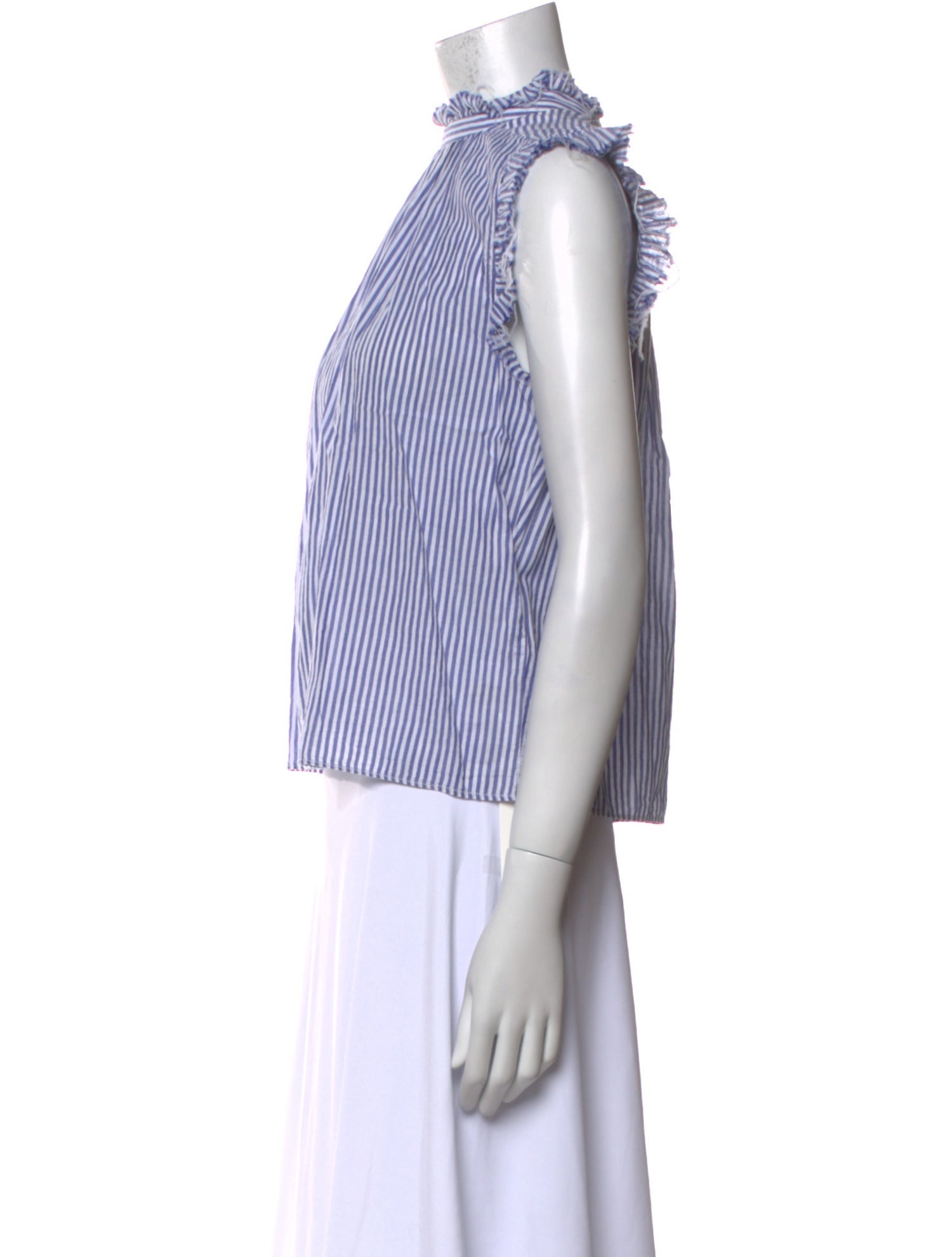 FRAME Striped Mock Neck Top