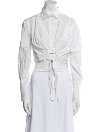 FRAME Long Sleeve Crop Top