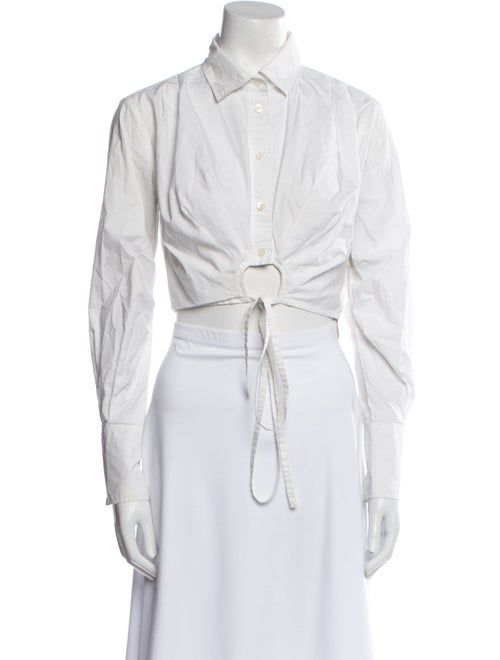 FRAME Long Sleeve Crop Top