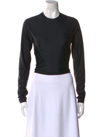 FRAME Crew Neck Long Sleeve Crop Top