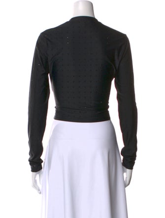 FRAME Crew Neck Long Sleeve Crop Top