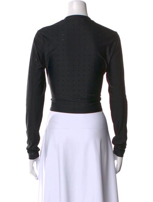 FRAME Crew Neck Long Sleeve Crop Top