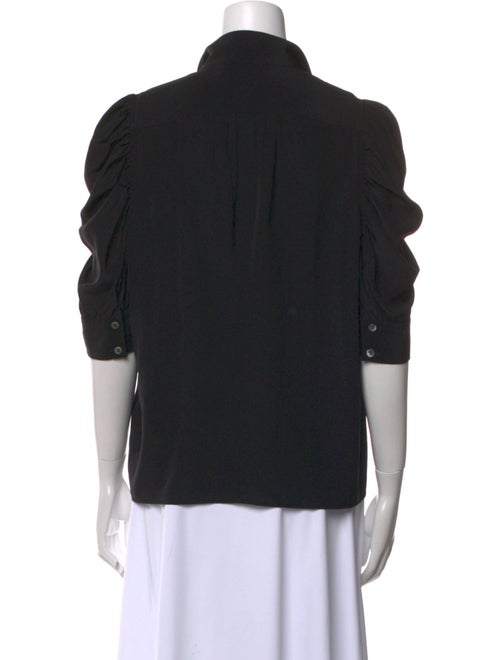 FRAME Silk Three-Quarter Sleeve Button-Up Top