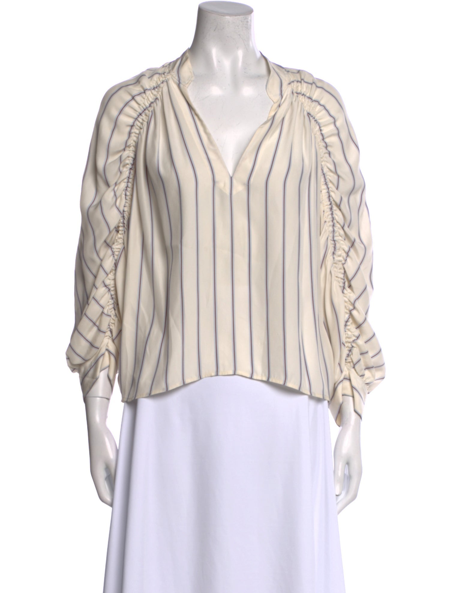 FRAME Silk Striped Blouse