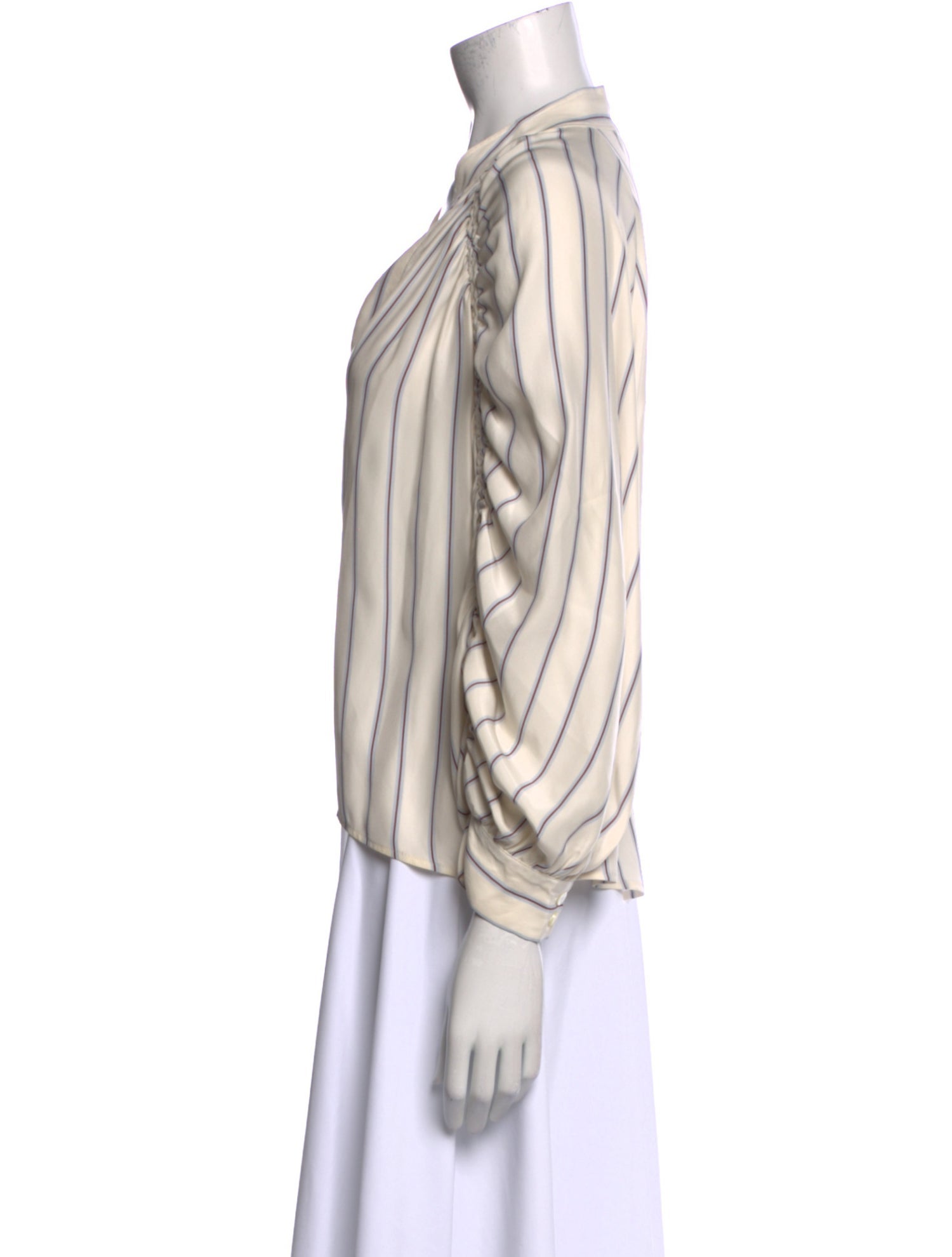 FRAME Silk Striped Blouse