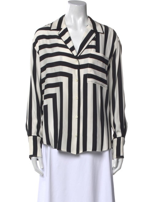 FRAME Silk Striped Button-Up Top