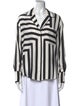 FRAME Silk Striped Button-Up Top