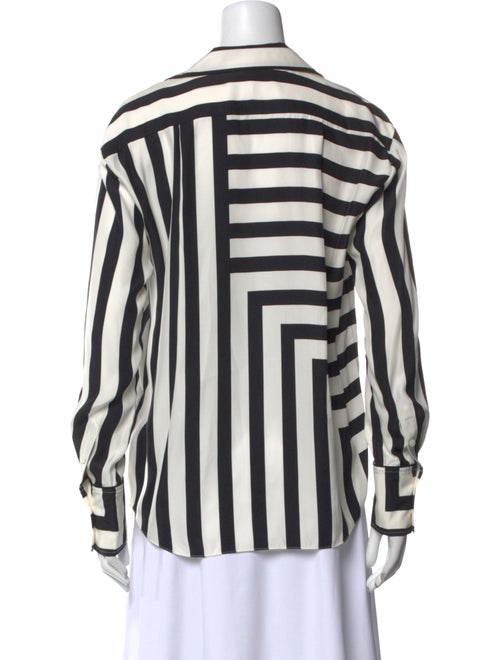 FRAME Silk Striped Button-Up Top