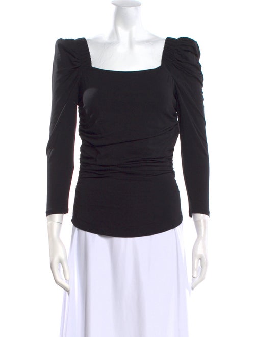 FRAME Square Neckline Three-Quarter Sleeve Top