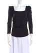 FRAME Square Neckline Three-Quarter Sleeve Top