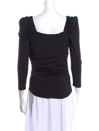 FRAME Square Neckline Three-Quarter Sleeve Top