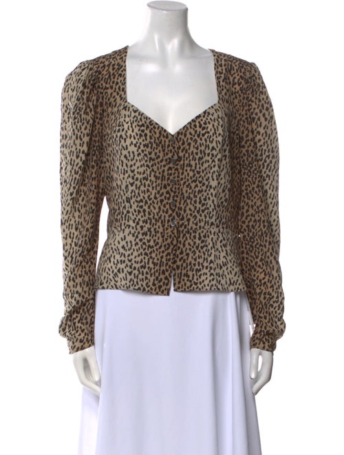 FRAME Silk Animal Print Blouse