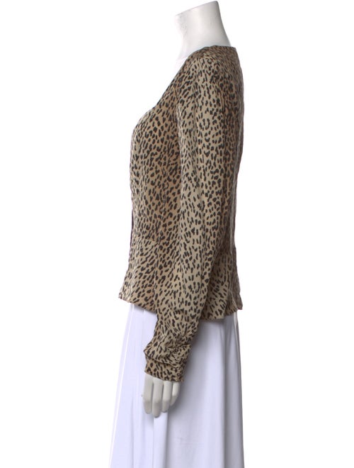FRAME Silk Animal Print Blouse
