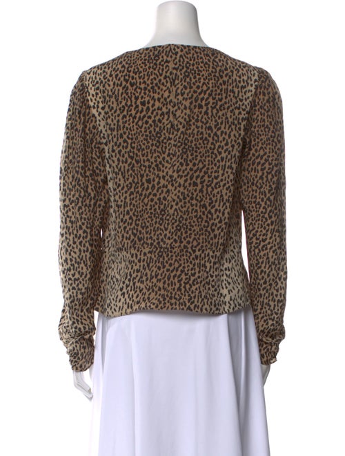 FRAME Silk Animal Print Blouse